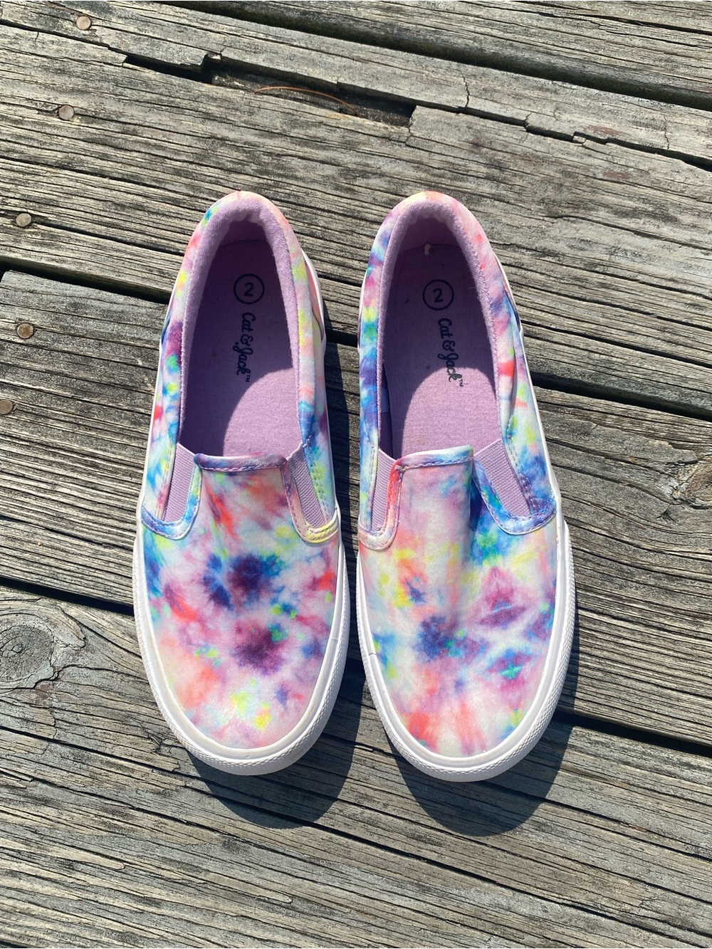 Cat & Jack Tie-Dye Slip-On Sneakers - Pastel Multi